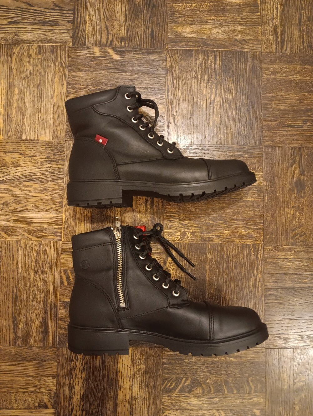 Oliberté Emerald 729130 Black Leather Combat Boots Made in Canada - size 7